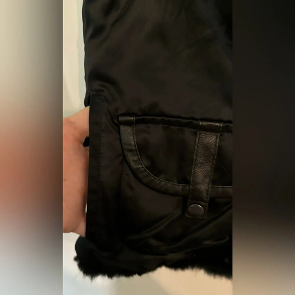 Gianfranco Rossi Womens Reversible Vest Rabbit Fur-Satin Bodice Sweater Sz Small - Picture 5 of 11